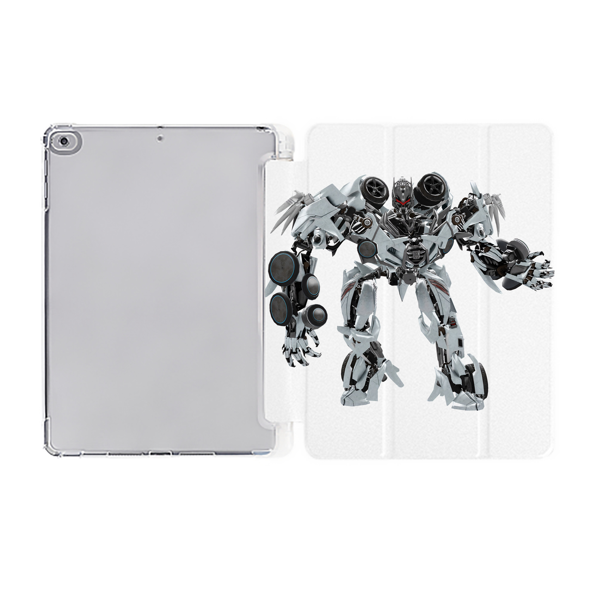 （画像用） Transformers トランスフォーマー IPad ケース ペン収納付き 三つ折りスタンド PUレザー×シリコン 対応機種9.5/10.5/10.9インチ